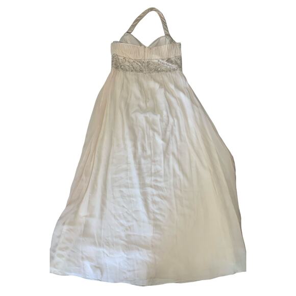 OC by Oleg Cassini Womens Ivory Maxi Halter Evening Gown Dress Silk Beaded 14 - Picture 13 of 13